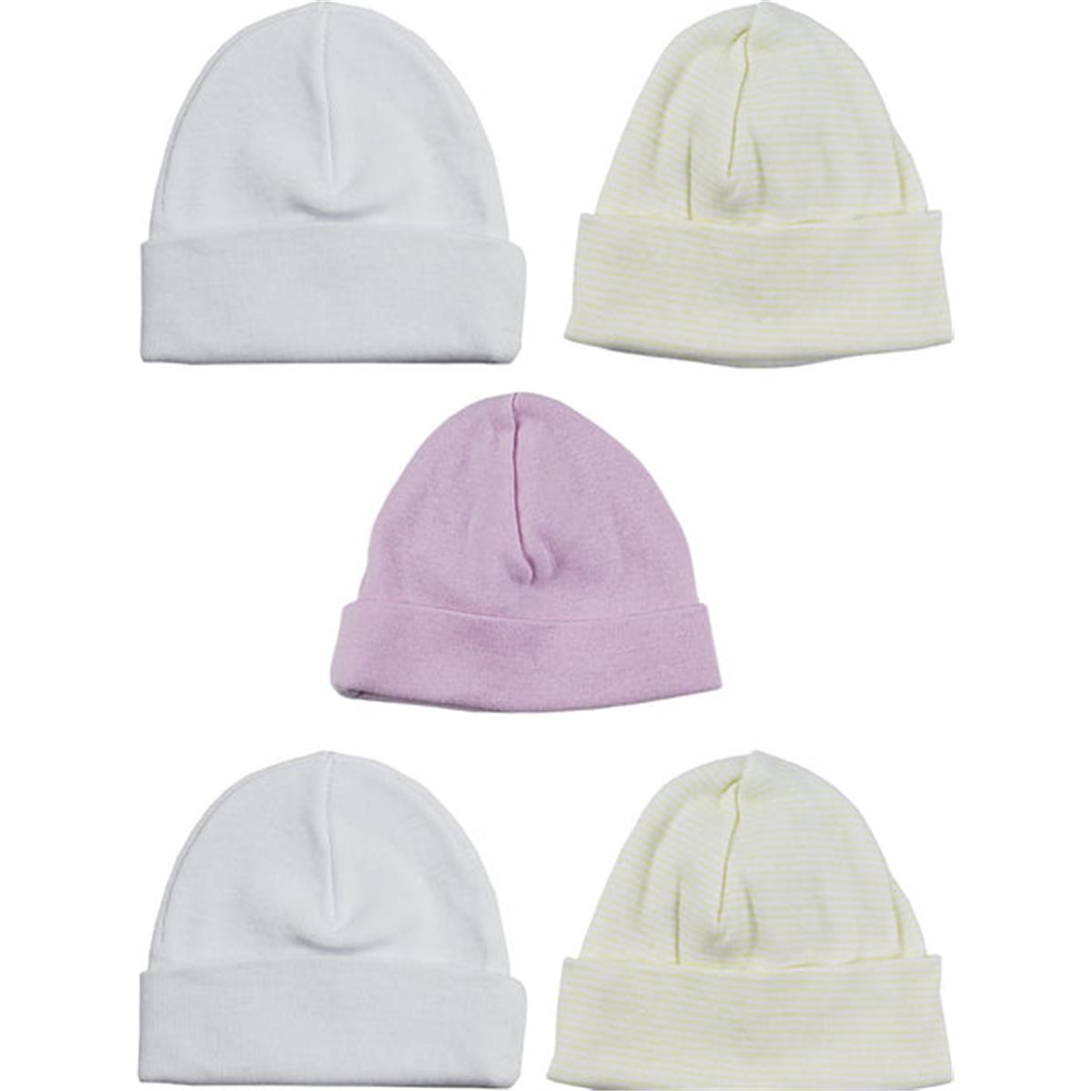 LS-0402 Girls Baby Cap, Pink - One Size - 5 per Pack