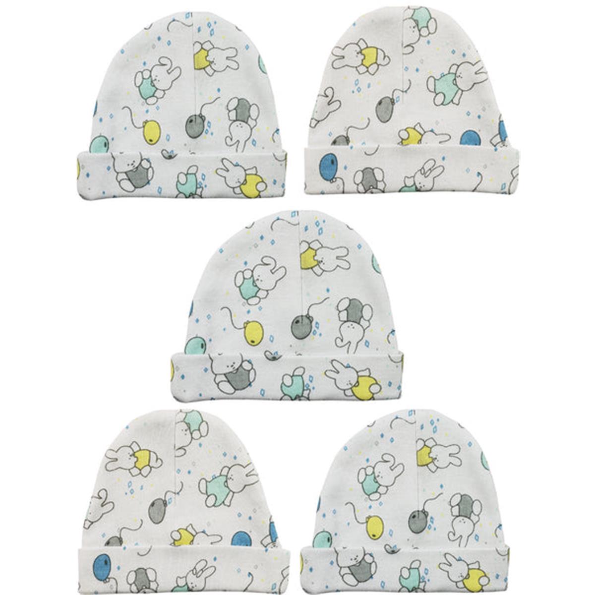 LS-0414 Beanie Baby Caps, Bunny Print - One Size - 5 per Pack