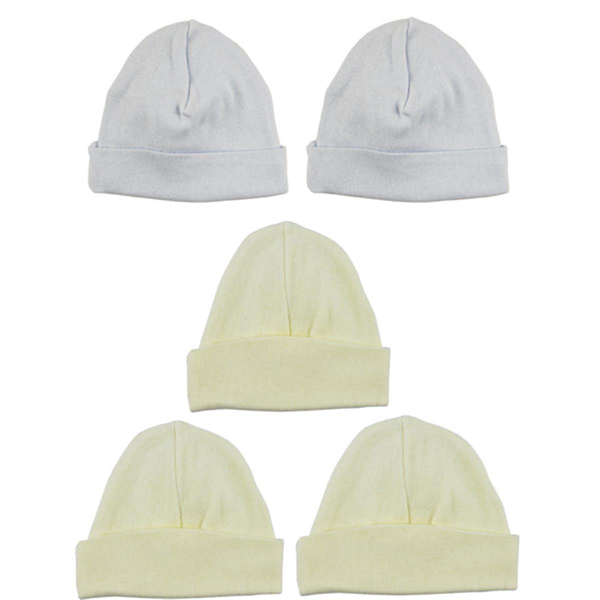 LS-0433 Boys Baby Cap, Blue & Yellow - One Size - 5 per Pack