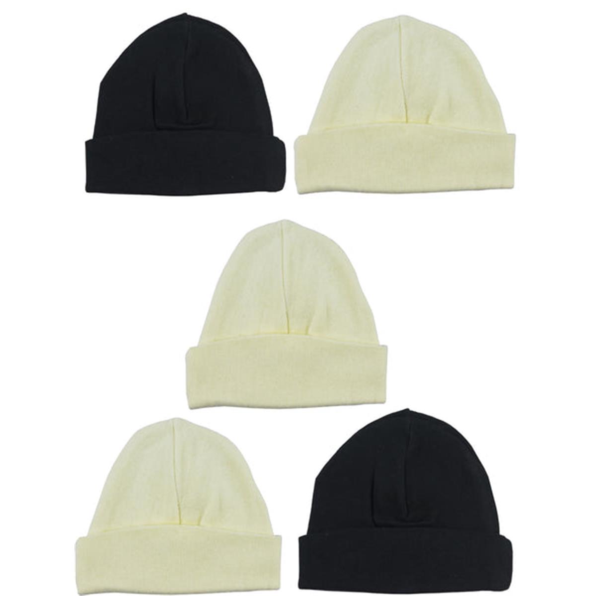 LS-0436 Beanie Baby Caps, Black & Yellow - One Size - 5 per Pack