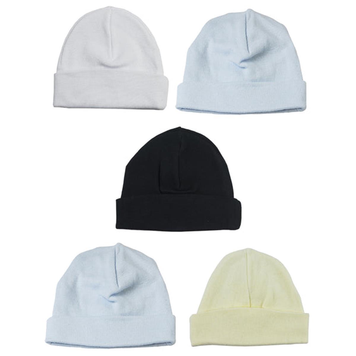 Picture of Bambini LS-0462 Boys Baby Caps - Blue&#44; Black&#44; White & Print - One Size - 5 per Pack