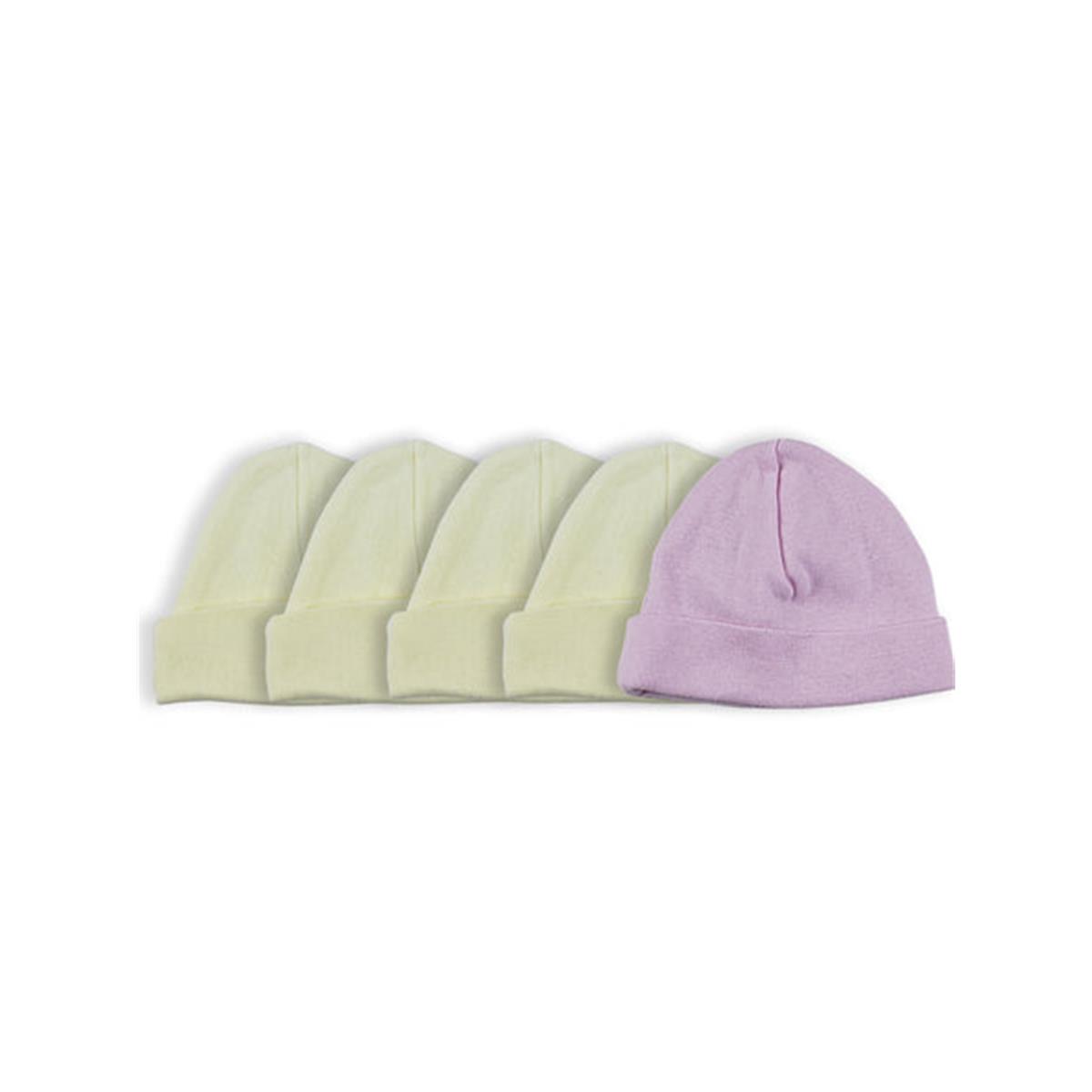 Picture of Bambini LS-0514 Girls Baby Cap&#44; Pink & Yellow - One Size - 5 per Pack