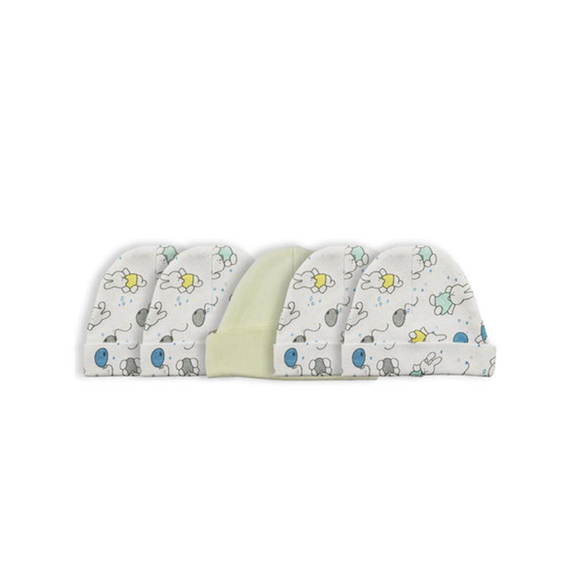 Picture of Bambini LS-0518 Baby Cap&#44; Yellow & Print - One Size - 5 per Pack