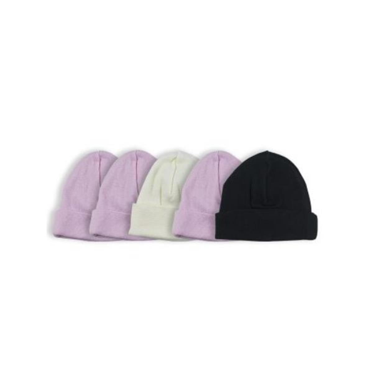 Picture of Bambini LS-0531 Girls Baby Cap - Pink&#44; Black & White - One Size - 5 per Pack