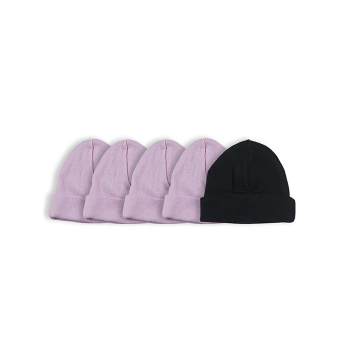 Picture of Bambini LS-0532 Girls Baby Cap&#44; Pink & Black - One Size - 5 per Pack