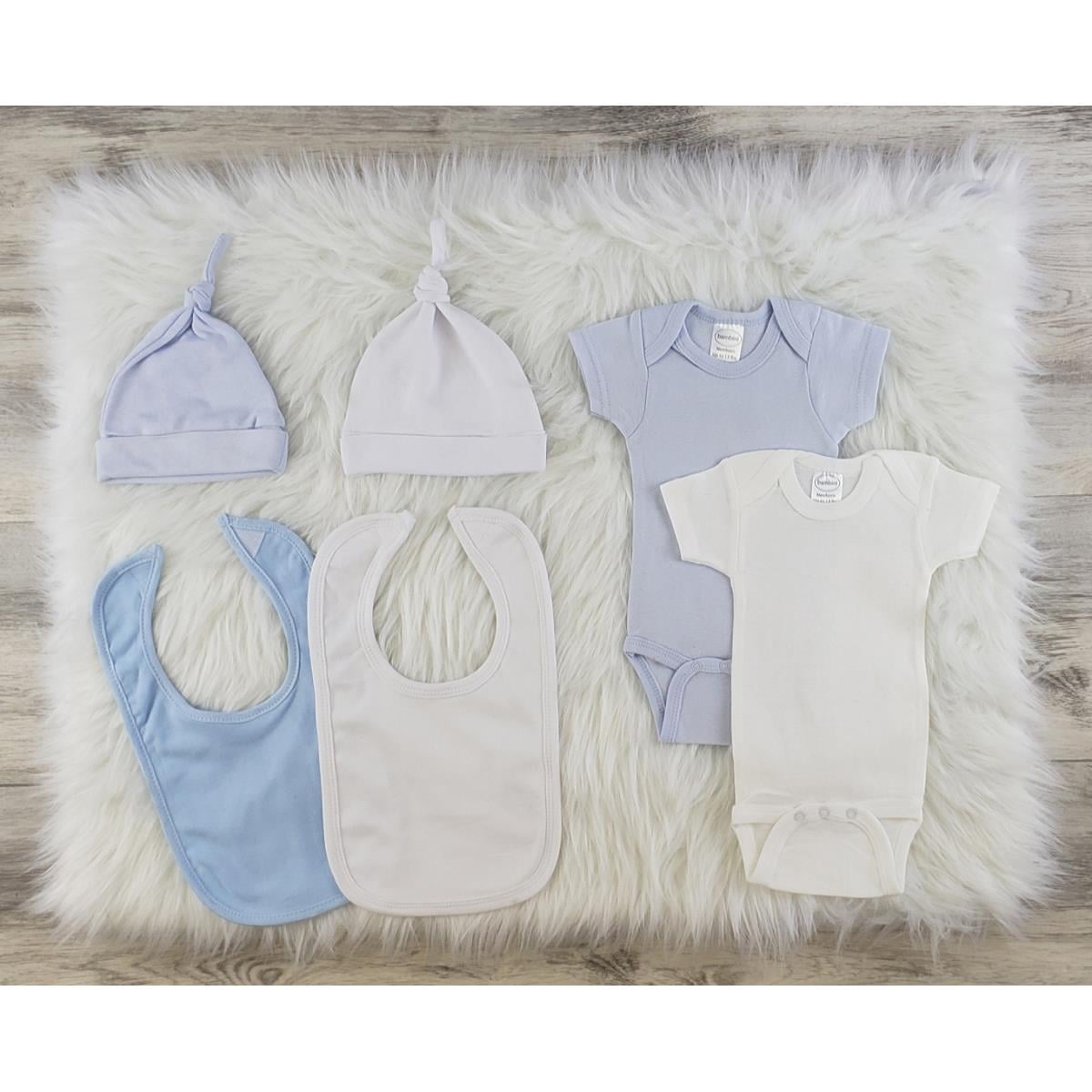 LS-0539M Layette Baby Clothes Set, Blue & White - Medium