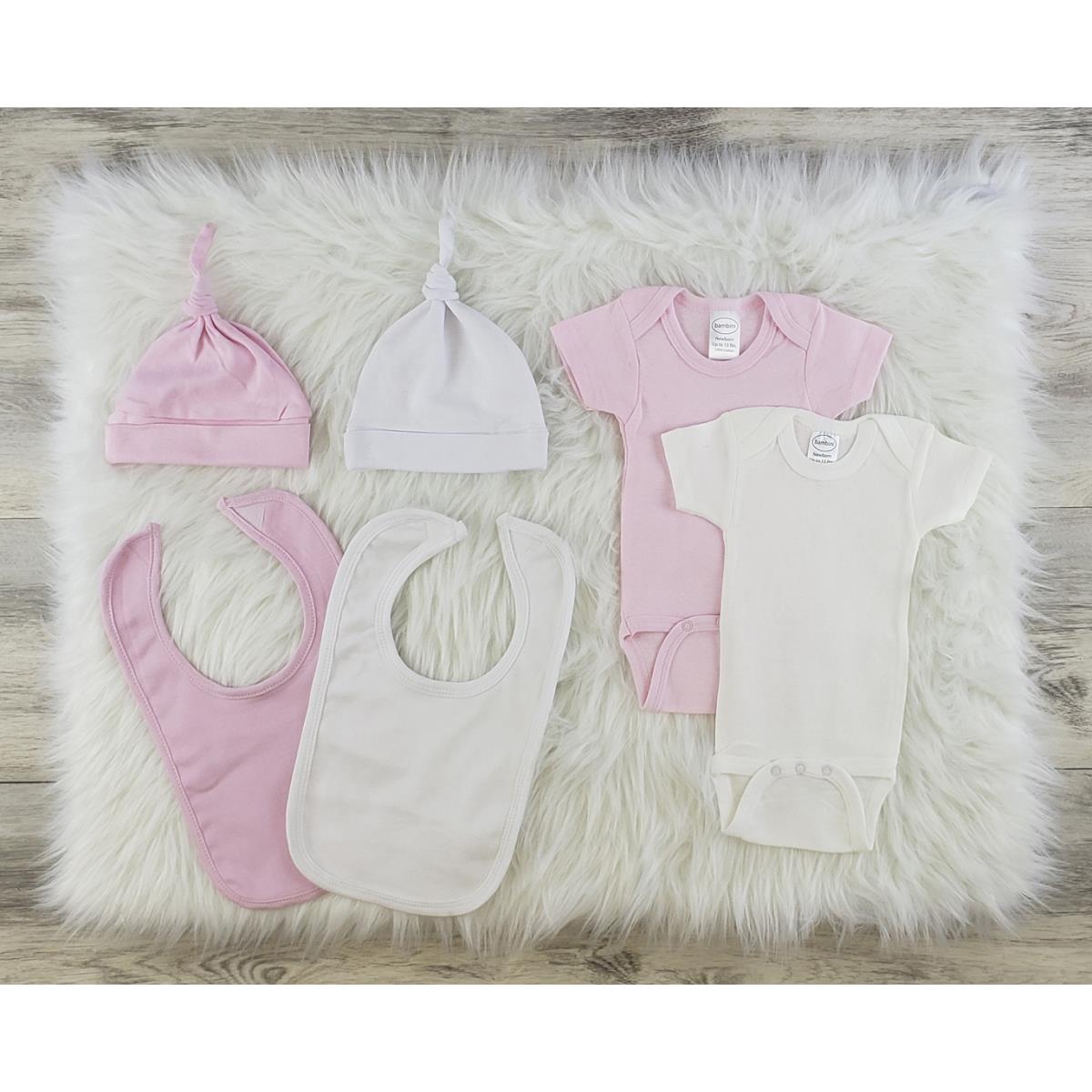 LS-0546L Layette Baby Clothes Set, Pink & White - Large