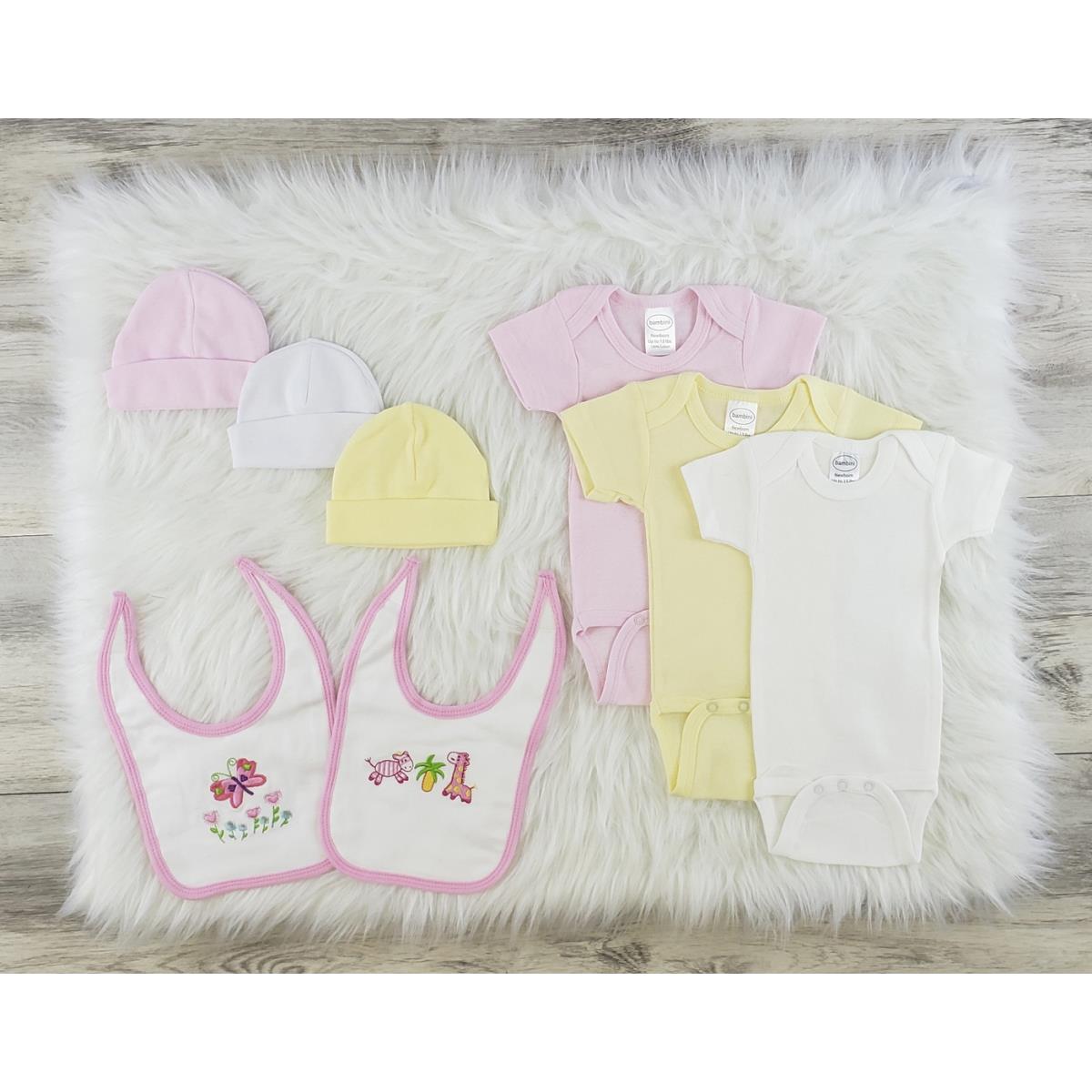 LS-0548L Layette Baby Clothes Set - Pink, Yellow & White - Large