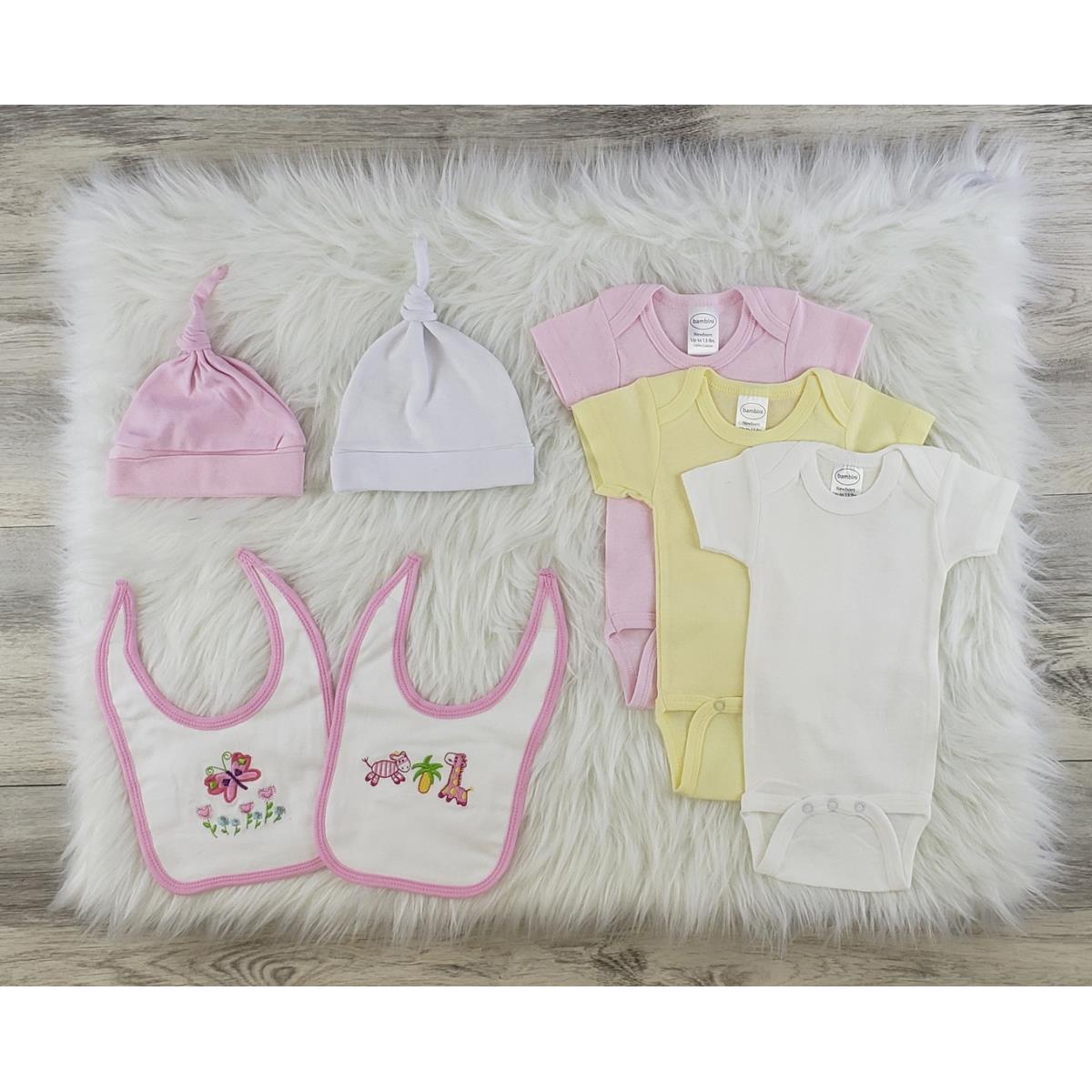 LS-0549M Layette Baby Clothes Set - Pink, Yellow & White - Medium
