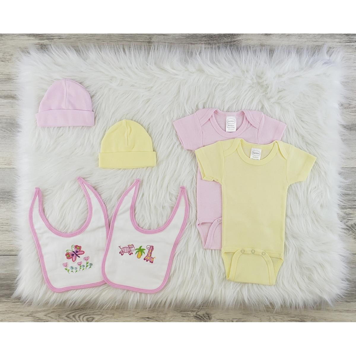 LS-0551L Layette Baby Clothes Set, Pink & Yellow - Large