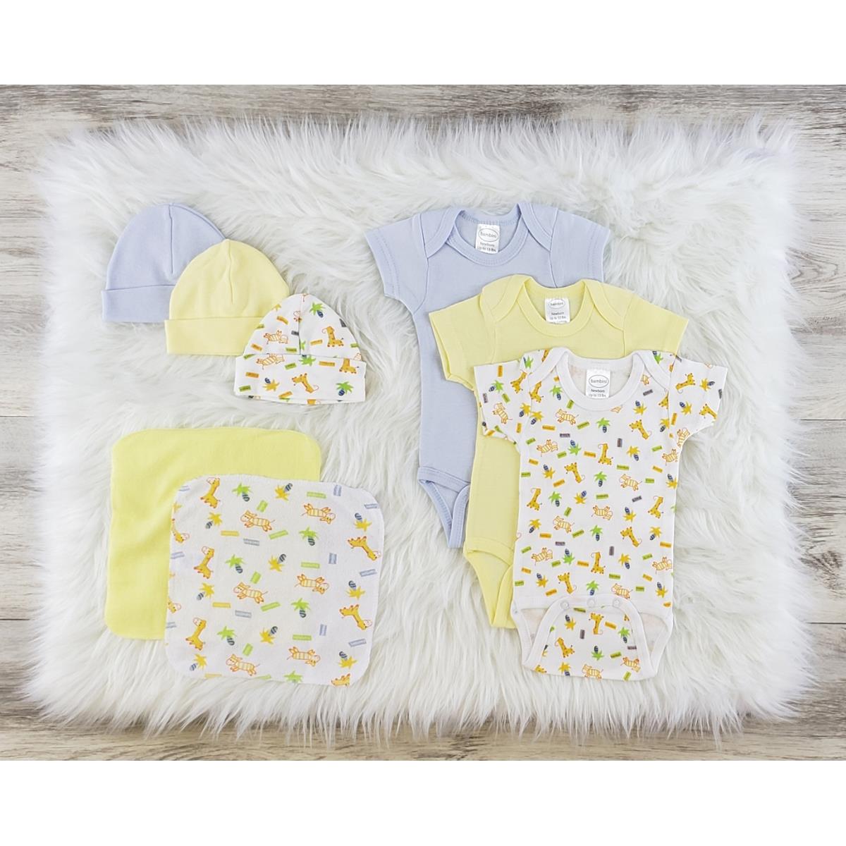LS-0556M Layette Baby Clothes Set - White, Blue & Yellow - Medium - Pack of 3