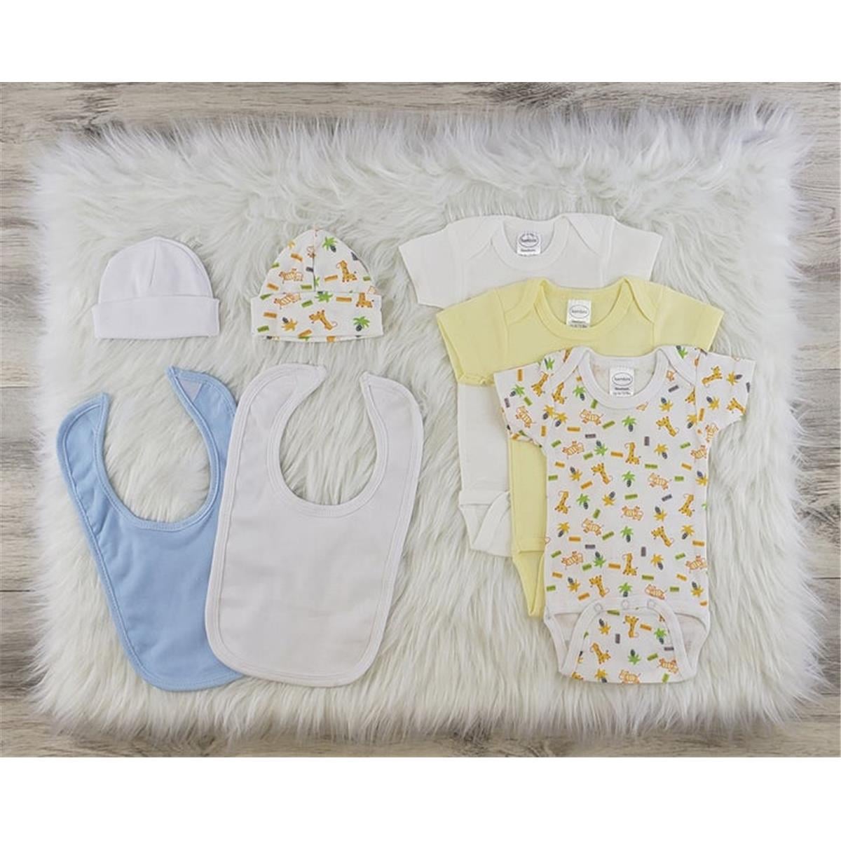 LS-0557M Layette Baby Clothes Set - White, Blue & Yellow - Medium - Pack of 3