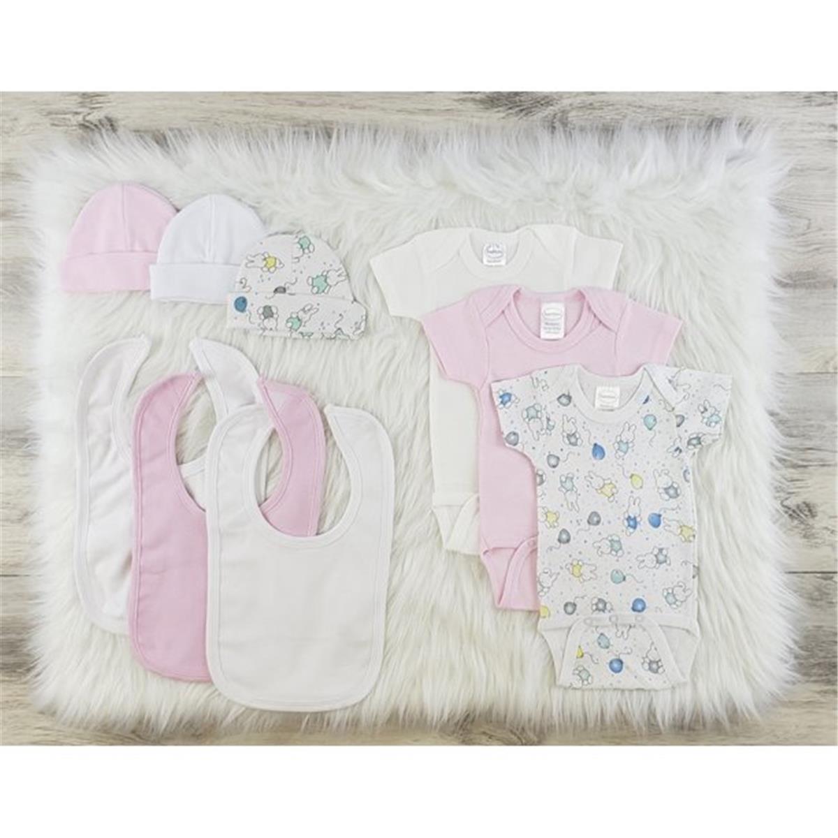 LS-0562M Layette Baby Clothes Set, White & Pink - Medium - Pack of 3