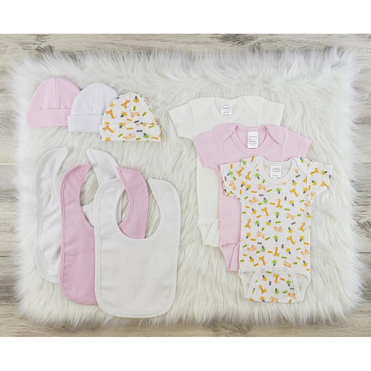 LS-0563S Layette Baby Clothes Set, White & Pink - Small