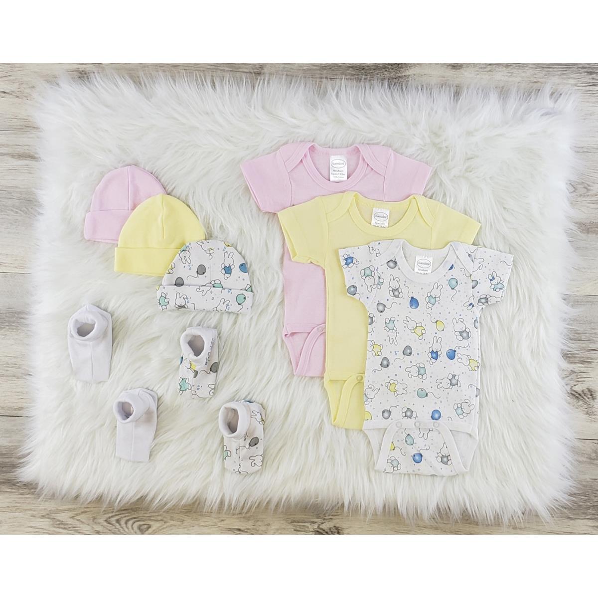 LS-0564L Layette Baby Clothes Set - White, Pink & Yellow - Large