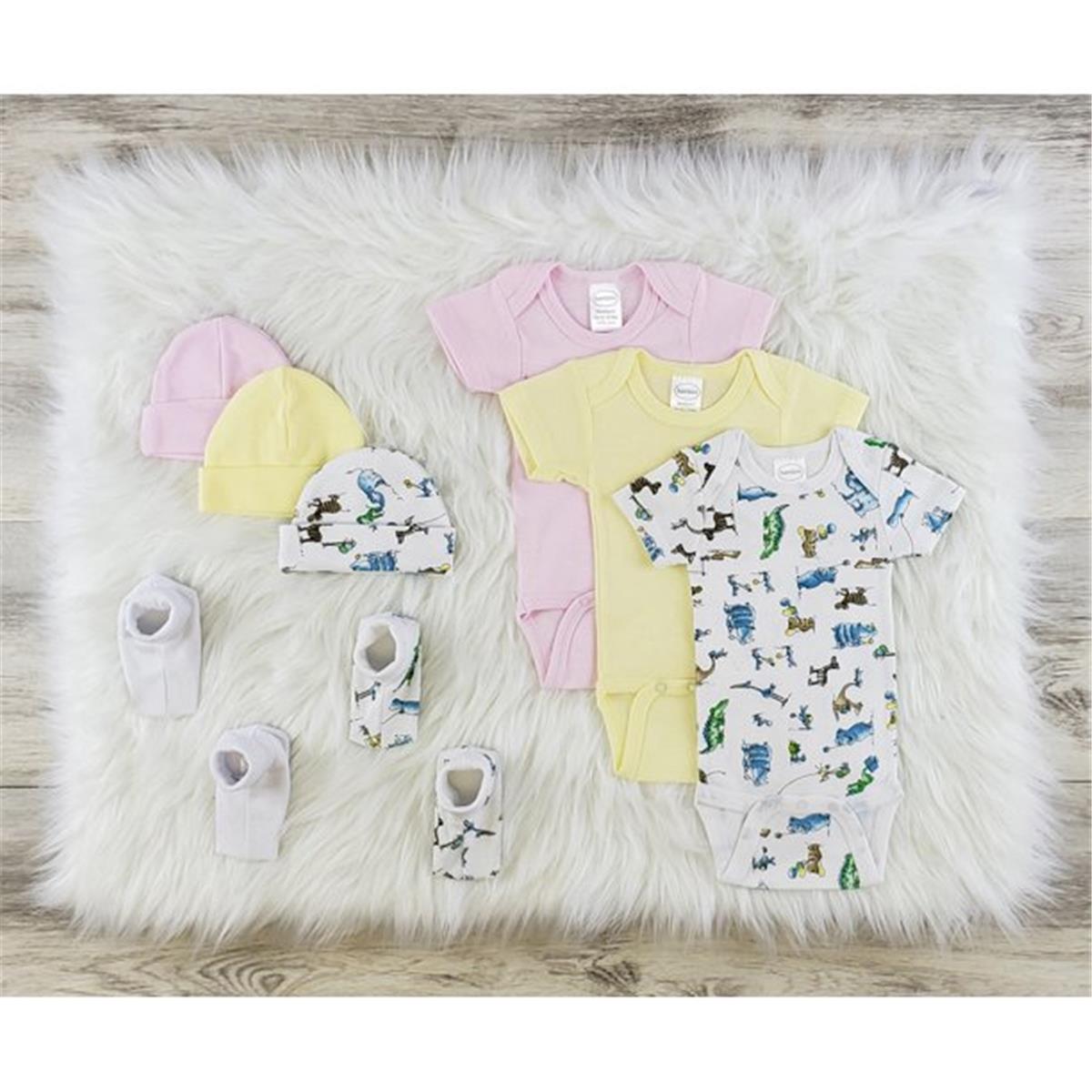 LS-0565M Layette Baby Clothes Set - White, Pink & Yellow - Medium - Pack of 3