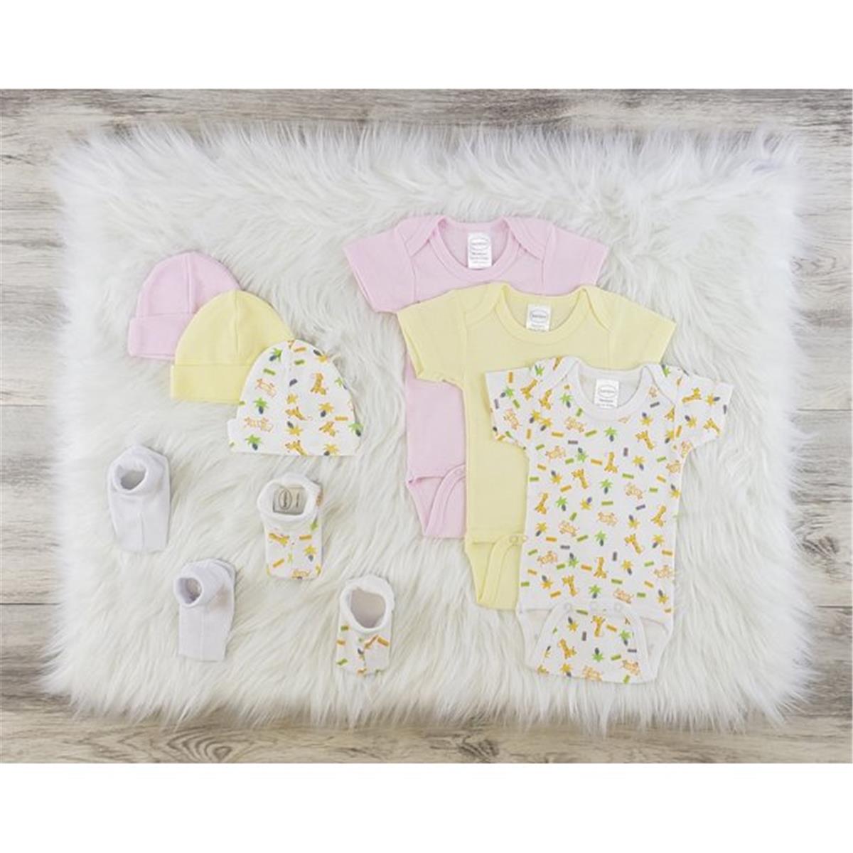 LS-0566M Layette Baby Clothes Set - White, Pink & Yellow - Medium - Pack of 3