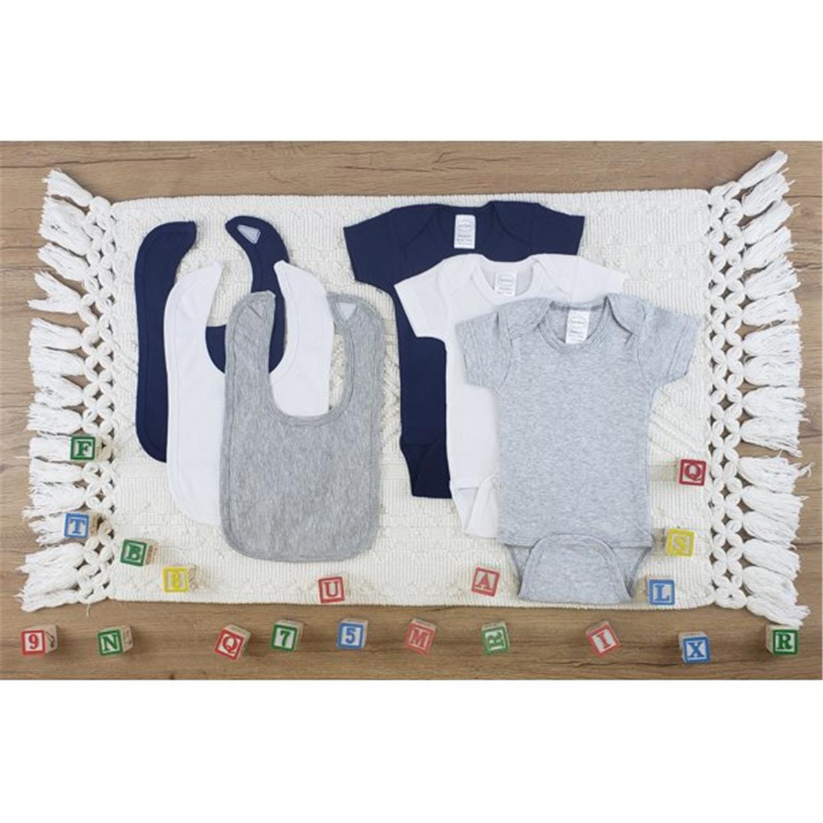 LS-0574S Layette Baby Clothes Set - White, Navy & Blue - Small