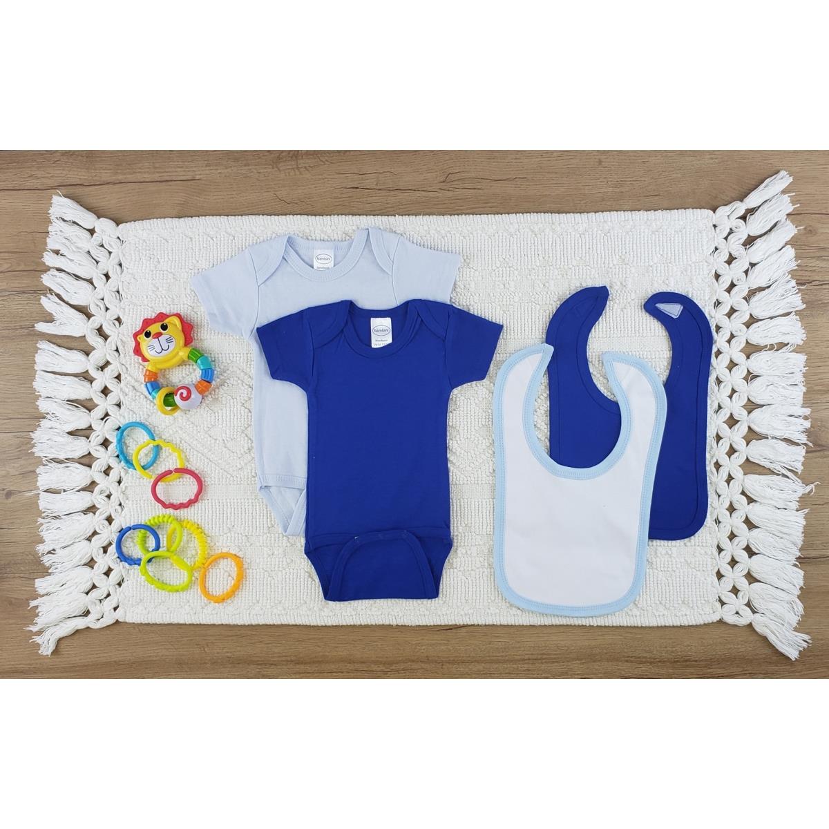 LS-0581L Layette Baby Clothes Set, White & Blue - Large