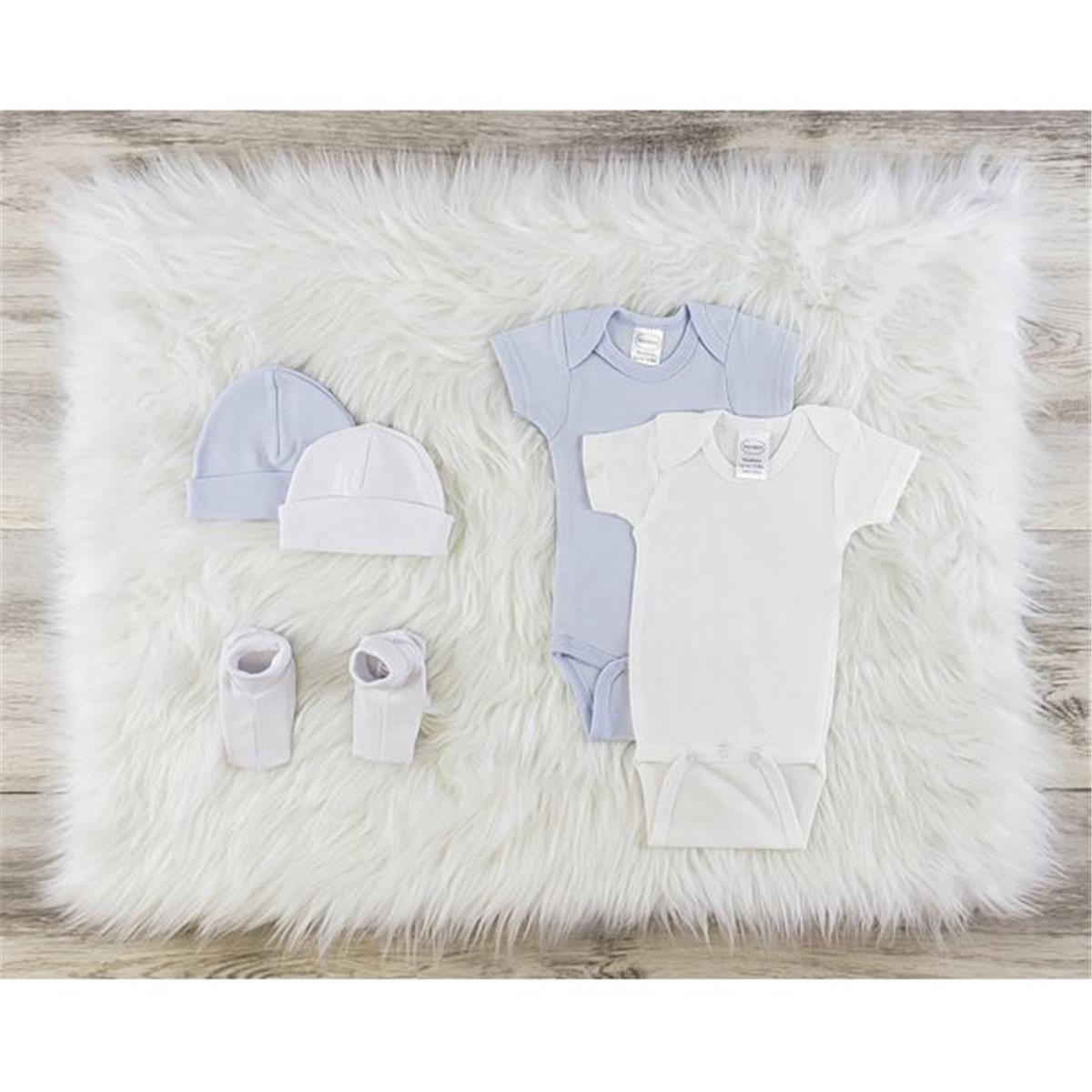 LS-0586S Layette Baby Clothes Set, White & Blue - Small