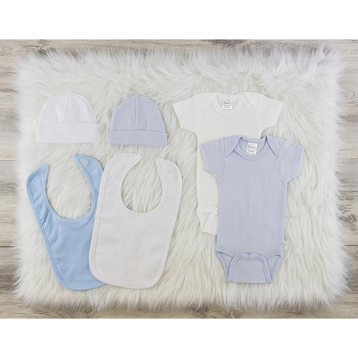LS-0587S Layette Baby Clothes Set, White & Blue - Small