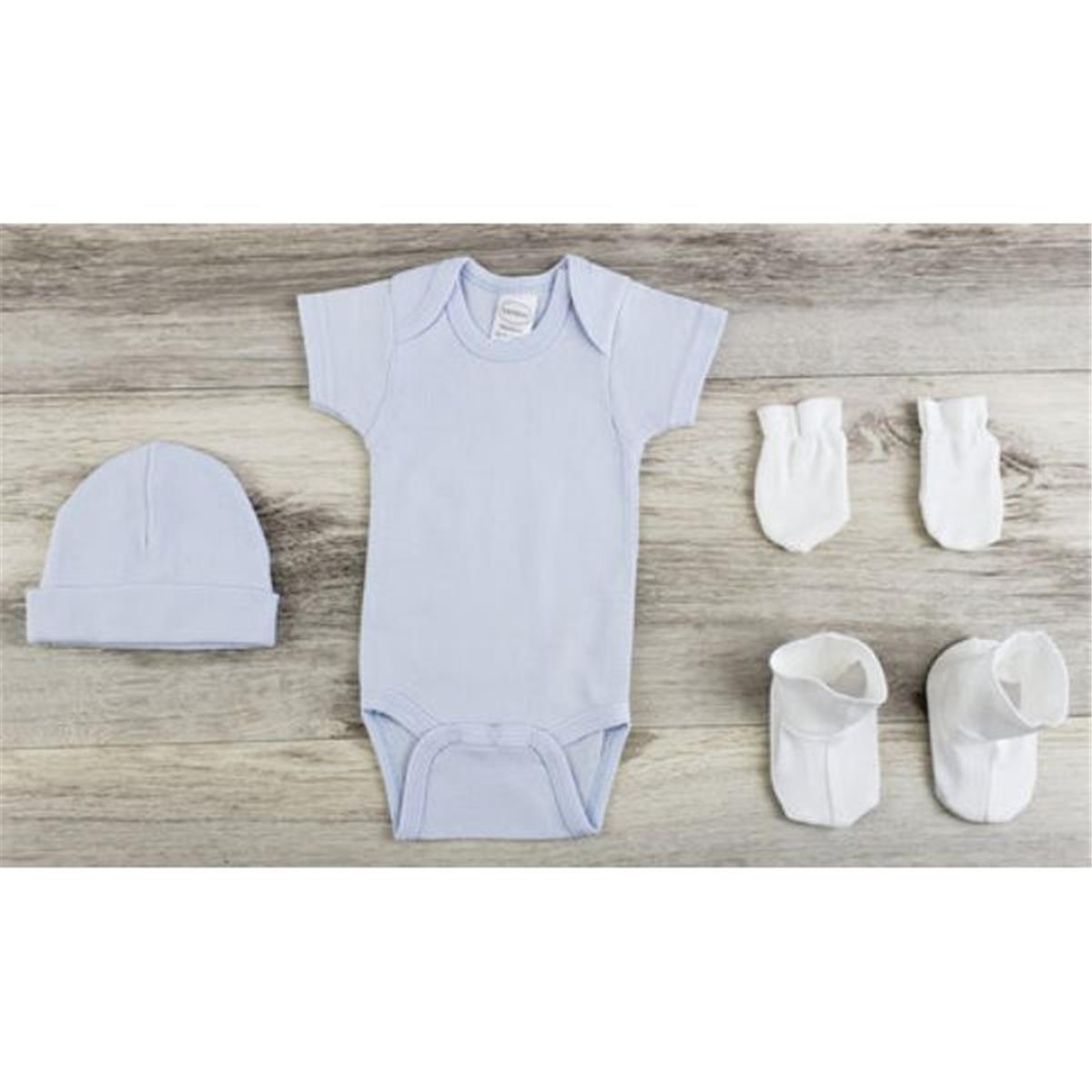 LS-0603NB Layette Baby Clothes Set, Blue & White - Newborn