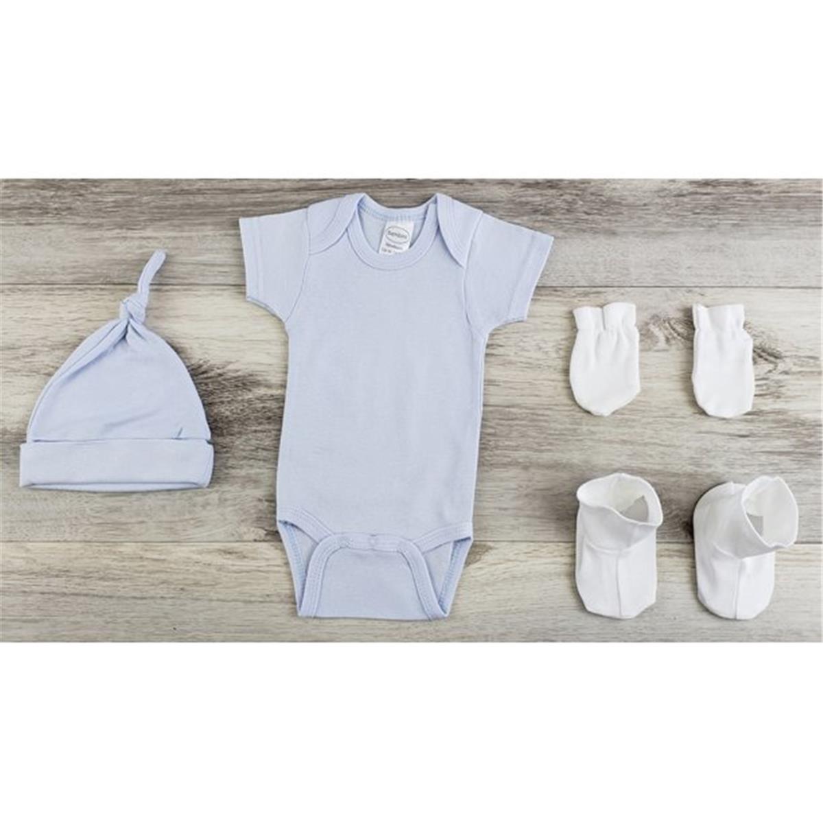 LS-0605NB Layette Baby Clothes Set, Blue & White - Newborn