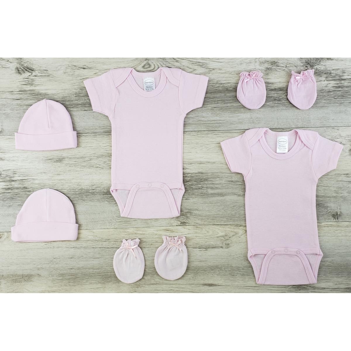 LS-0606NB Layette Baby Clothes Set, Pink - Newborn