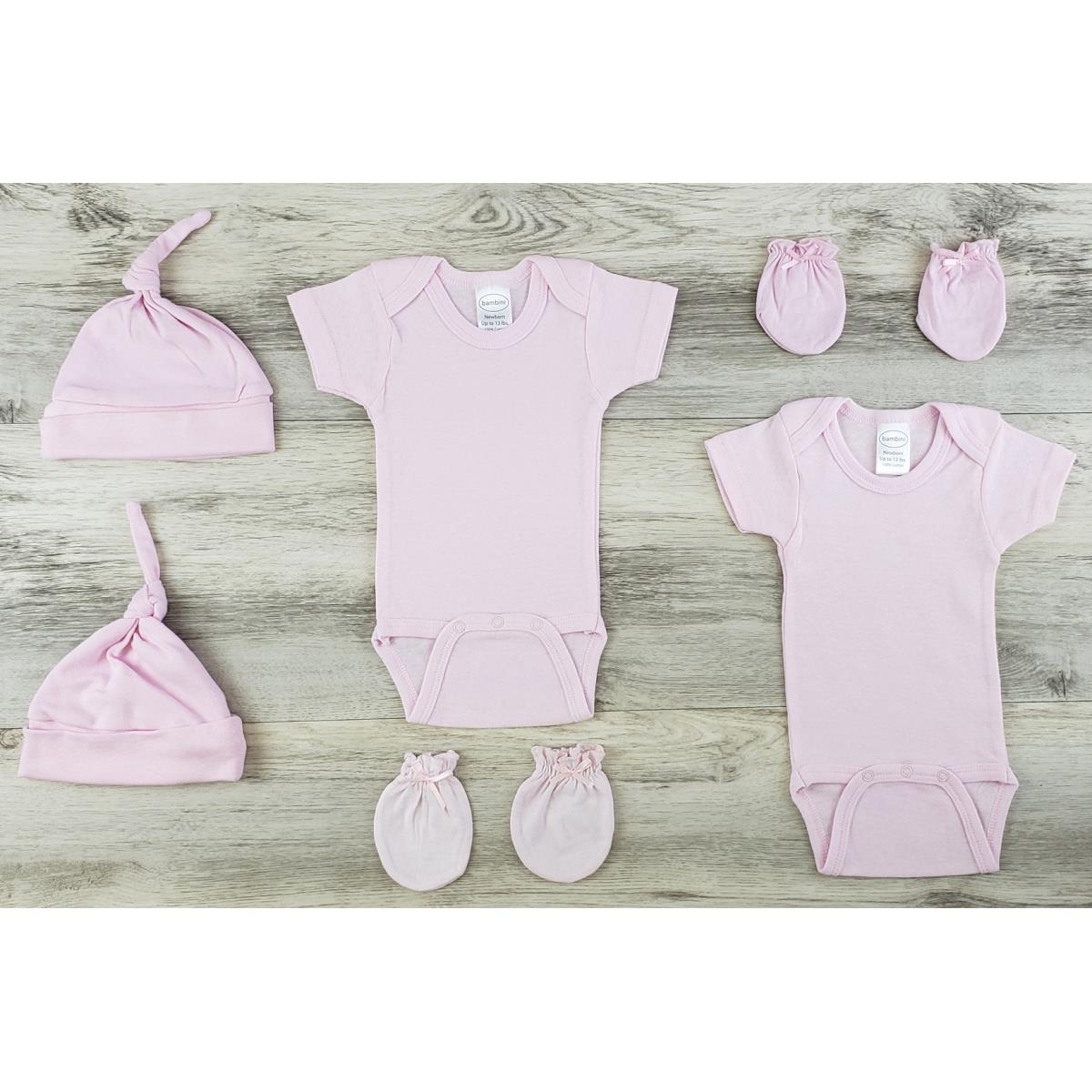 LS-0608NB Layette Baby Clothes Set, Pink - Newborn