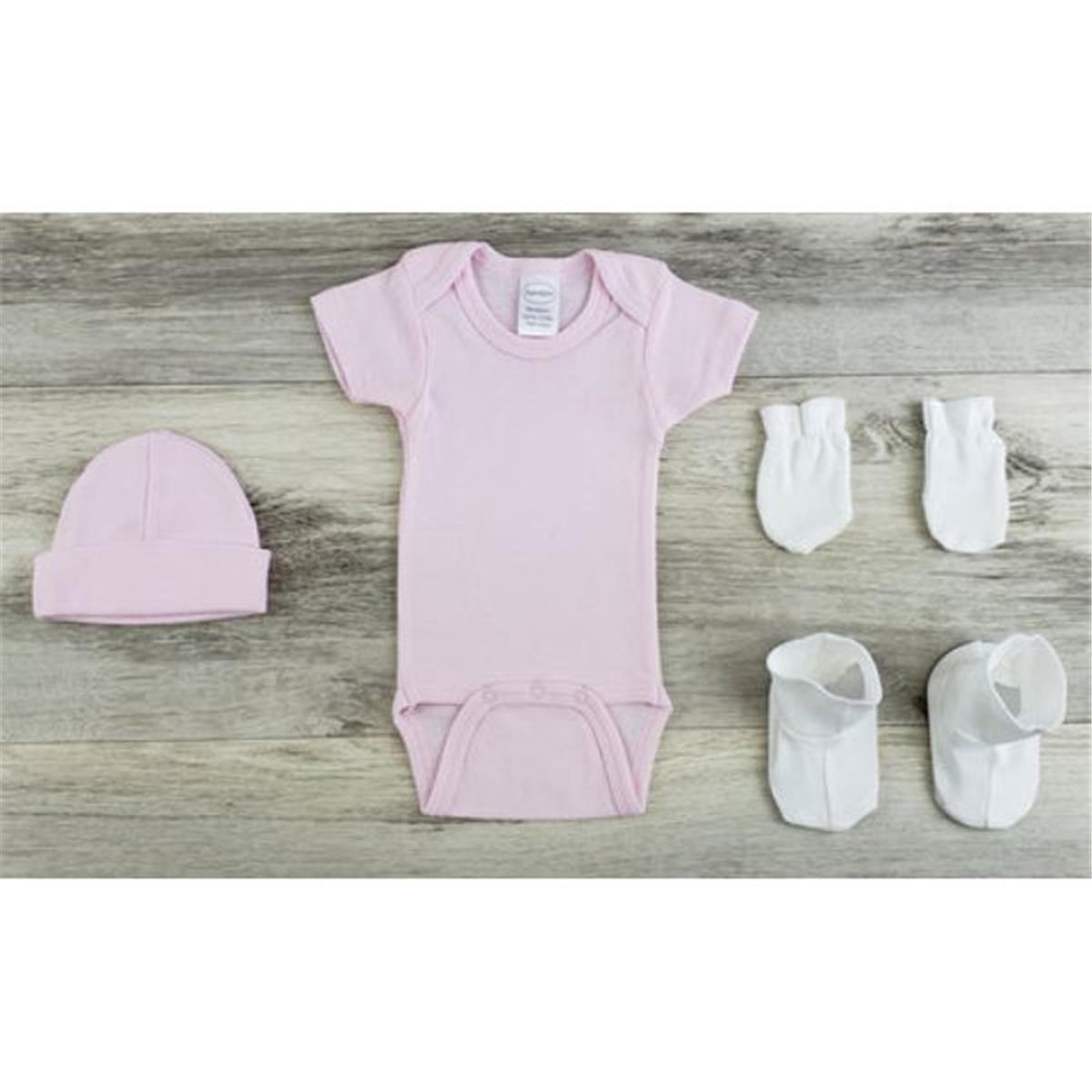 LS-0611NB Layette Baby Clothes Set, Pink & White - Newborn