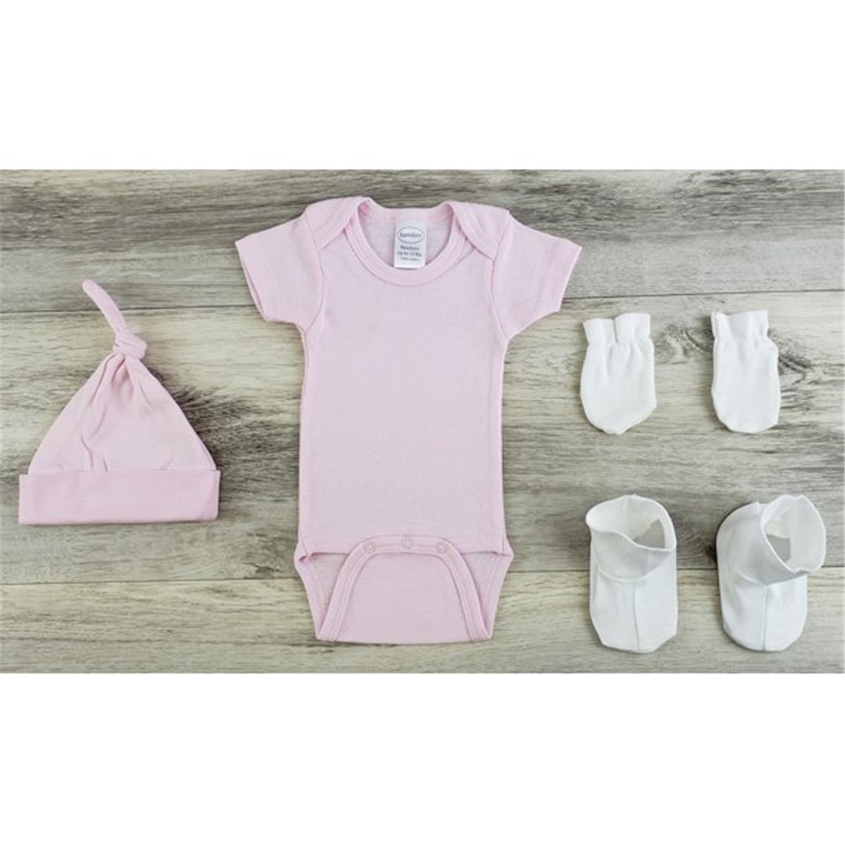 LS-0613NB Layette Baby Clothes Set, Pink & White - Newborn