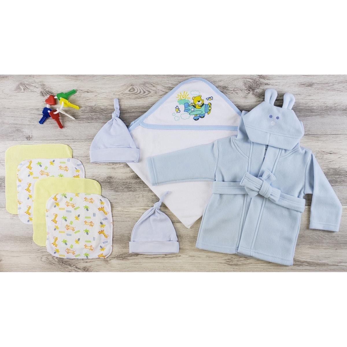 Picture of Bambini LS-0621 Hooded Towel&#44; Hats & Wash Cloths&#44; Blue & Yellow - Newborn