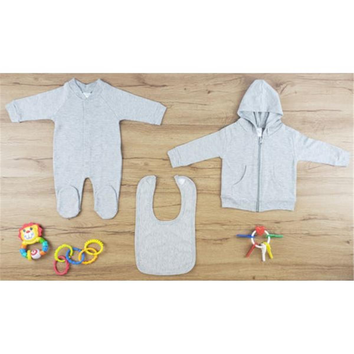 LS-0655S Layette Baby Clothes Set, Heather Grey - Small