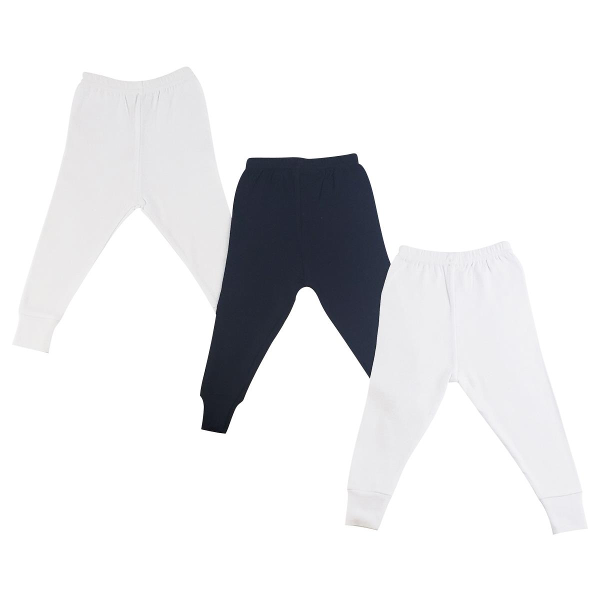 LS-0664M Long Pants, White & Pink - Medium