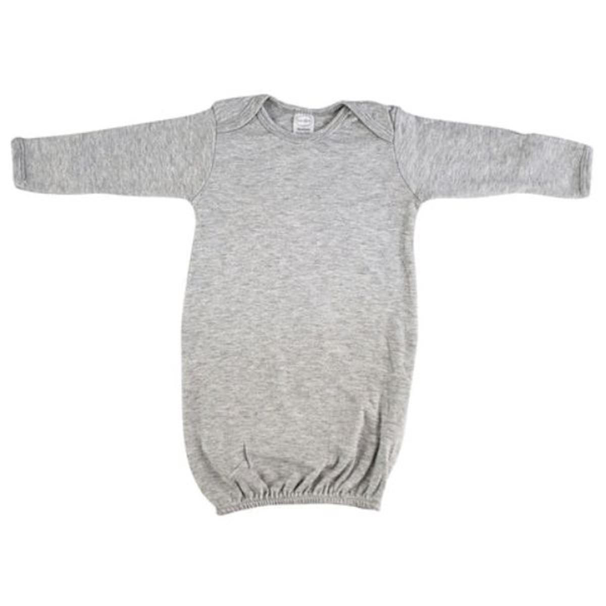 LS-0671 Newborn Gown, Heather Grey - Newborn