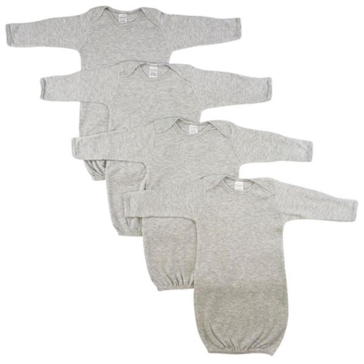 LS-0678 Newborn Baby Gown Set, White & Pink - Newborn