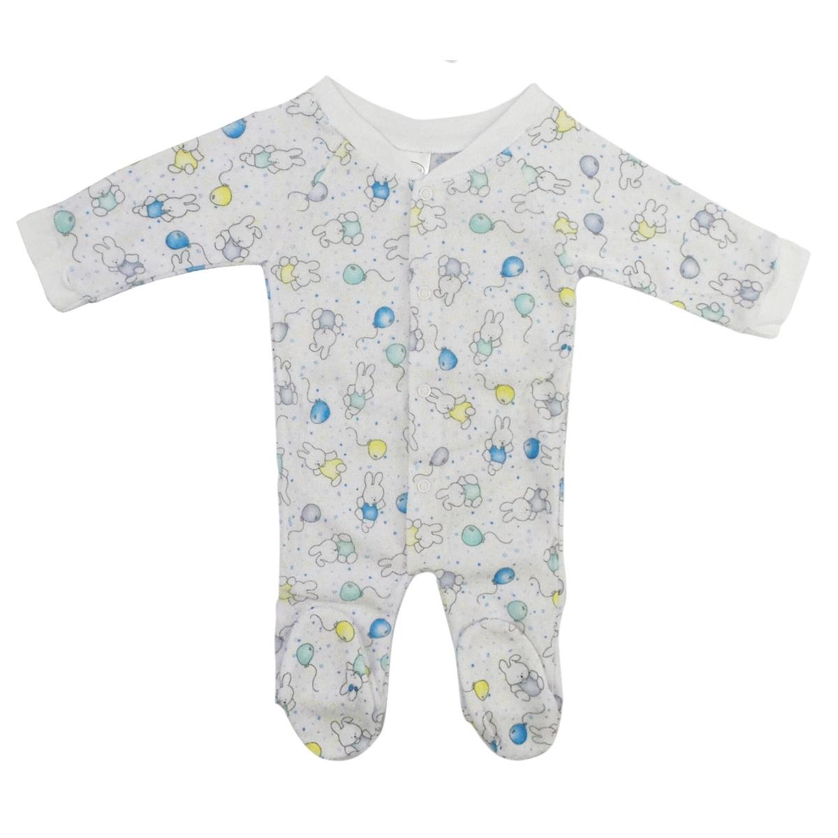 v515BL.Bunny Terry Sleep & Play, White - Large