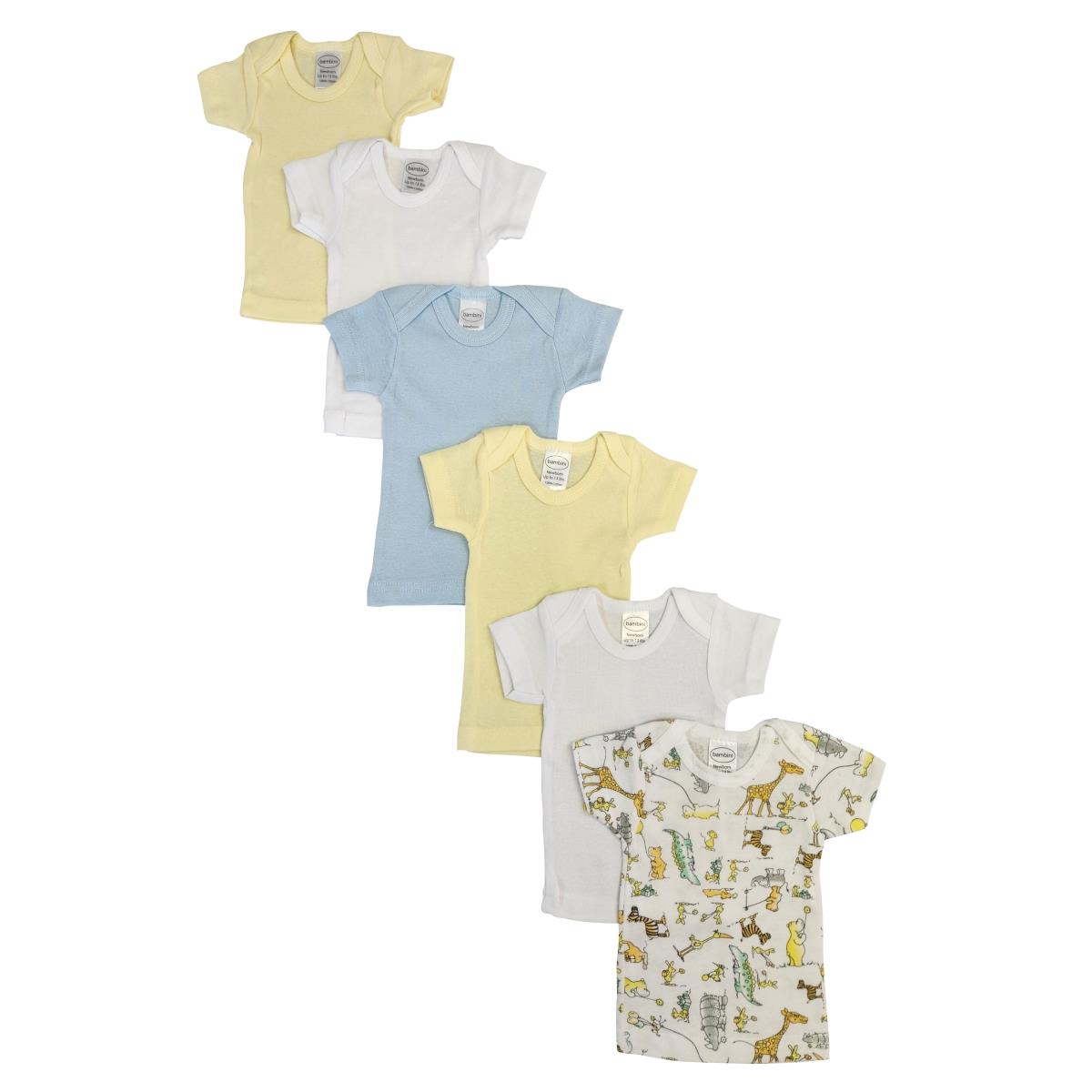 NC-0485S Unisex Baby 6 Piece Shirts, White - Small