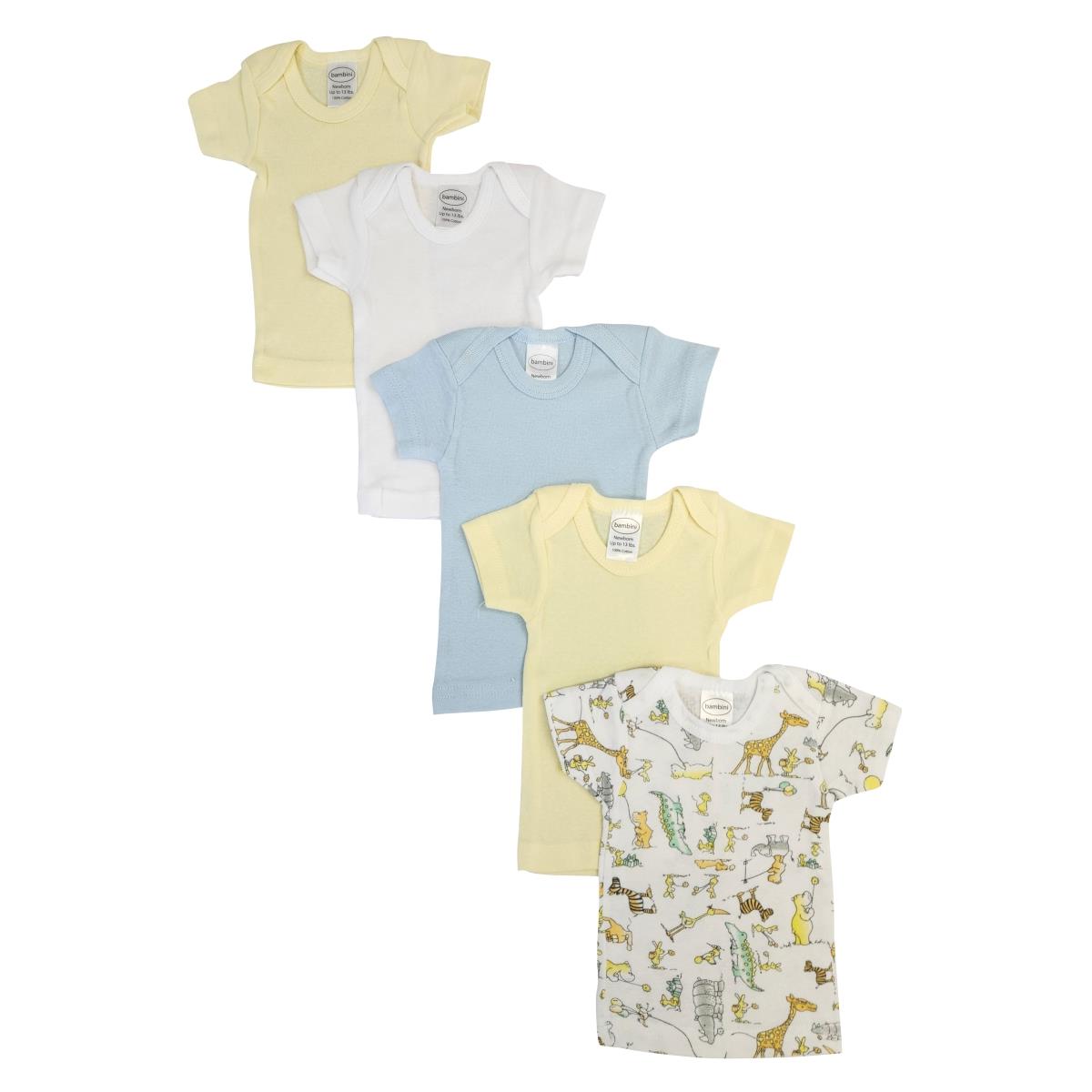 NC-0486L Unisex Baby 5 Piece Shirts, White - Large