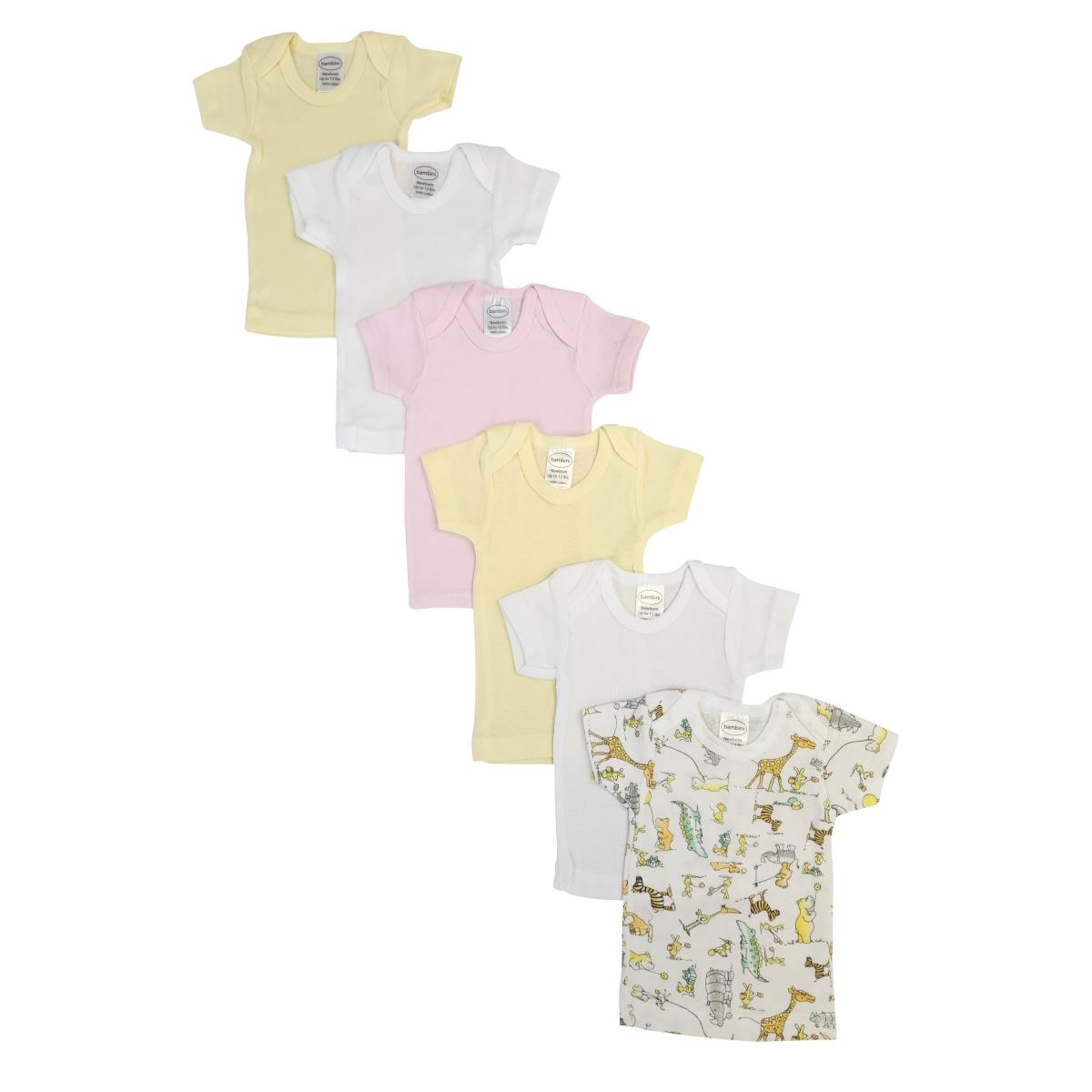 NC-0487S Unisex Baby 6 Piece Shirts, White - Small