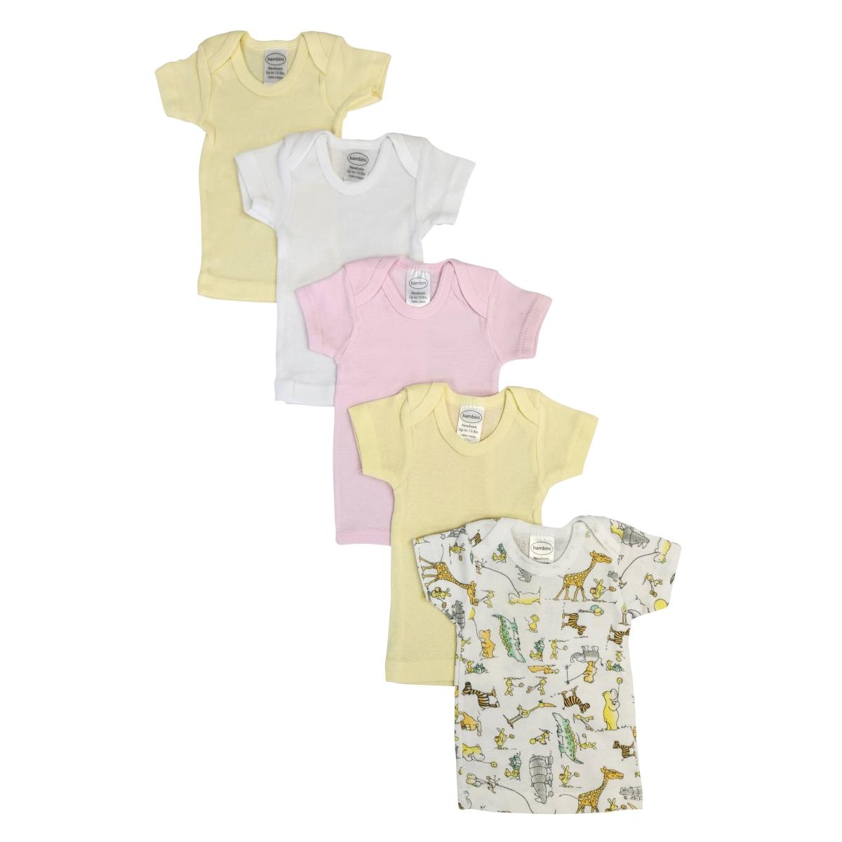NC-0488M Unisex Baby 5 Piece Shirts, White - Medium