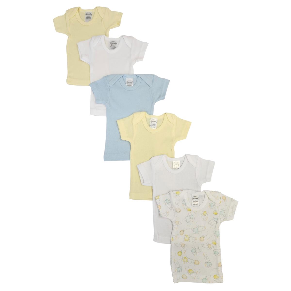 NC-0490M Unisex Baby 6 Piece Shirts, White - Medium