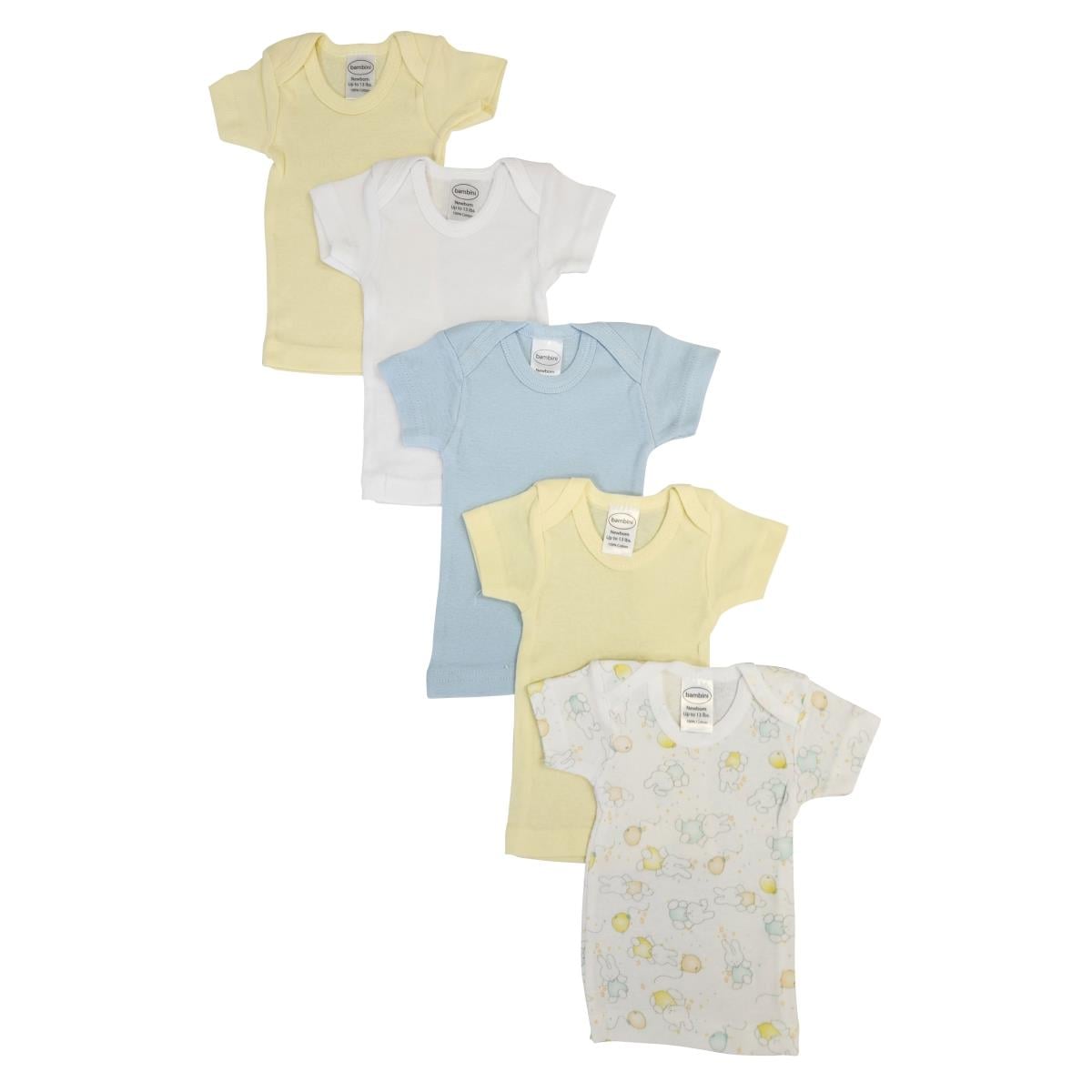 NC-0491M Unisex Baby 5 Piece Shirts, White - Medium