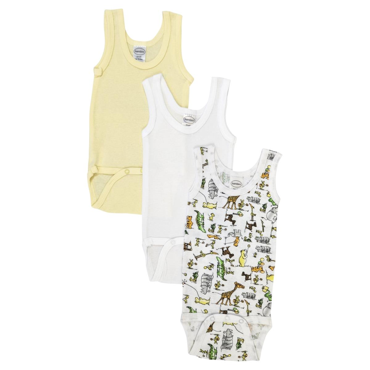 NC-0496S Unisex Baby 3 Piece Onezies Bodysuit & Tank Tops, White - Small