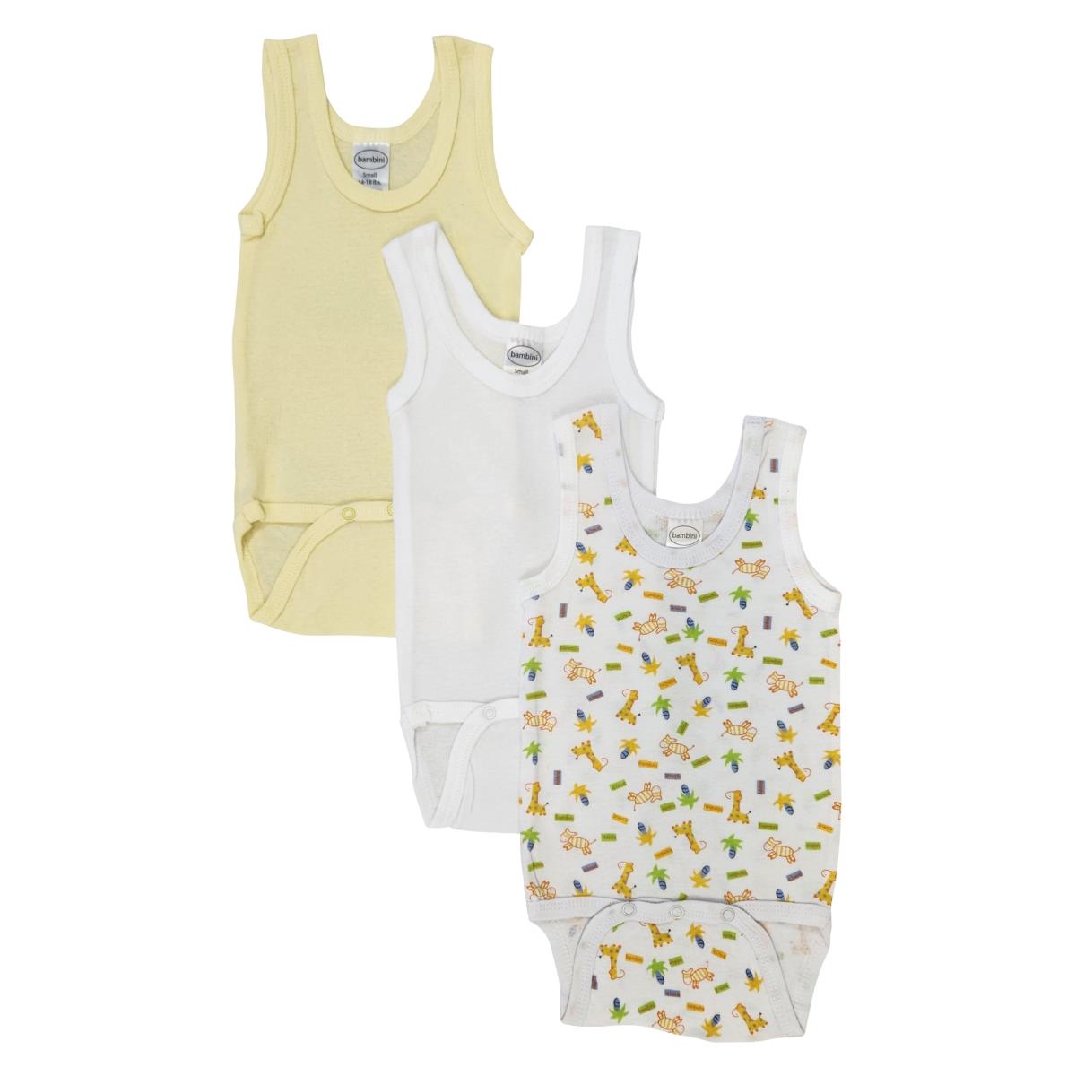 NC-0502S Unisex Baby 3 Piece Onezies Bodysuit & Tank Tops, White - Small
