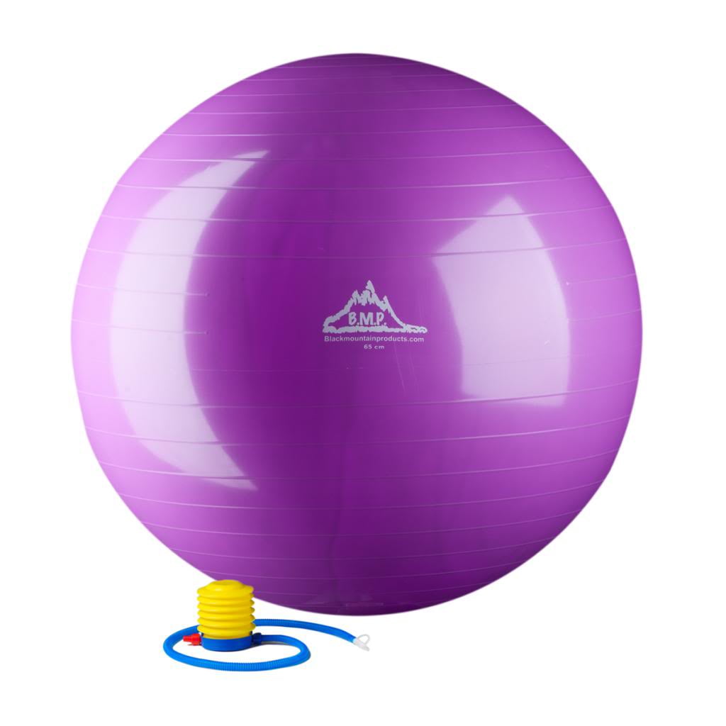 Picture of Black Mountain Products 45cm Purple Gym Ball 45 cm Static Strength Exercise Stability Ball with Pump, Purple