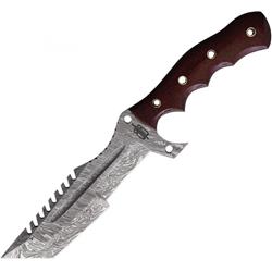 BNB1225TT 10 in. Red G10 Damascus Tanto Tracker