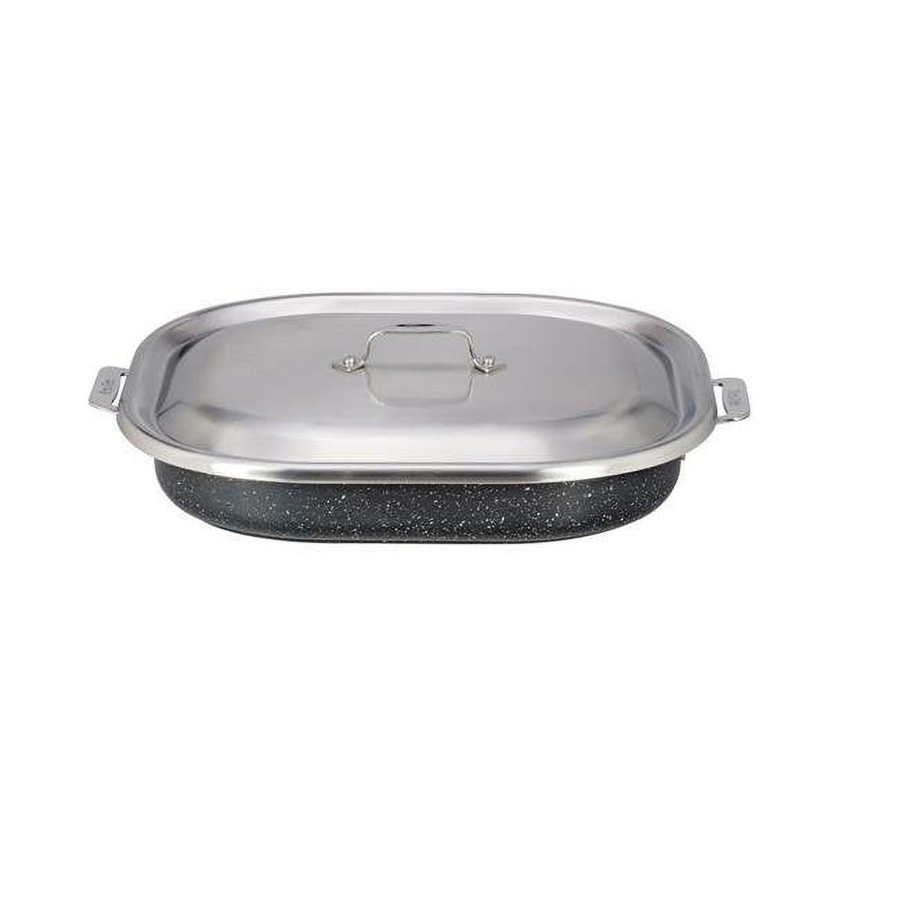 Picture of Bon Chef 60023CLDGALAXY 5 qt Hotstone Galaxy Cucina Oblong Pan with Lid - Induction Bottom