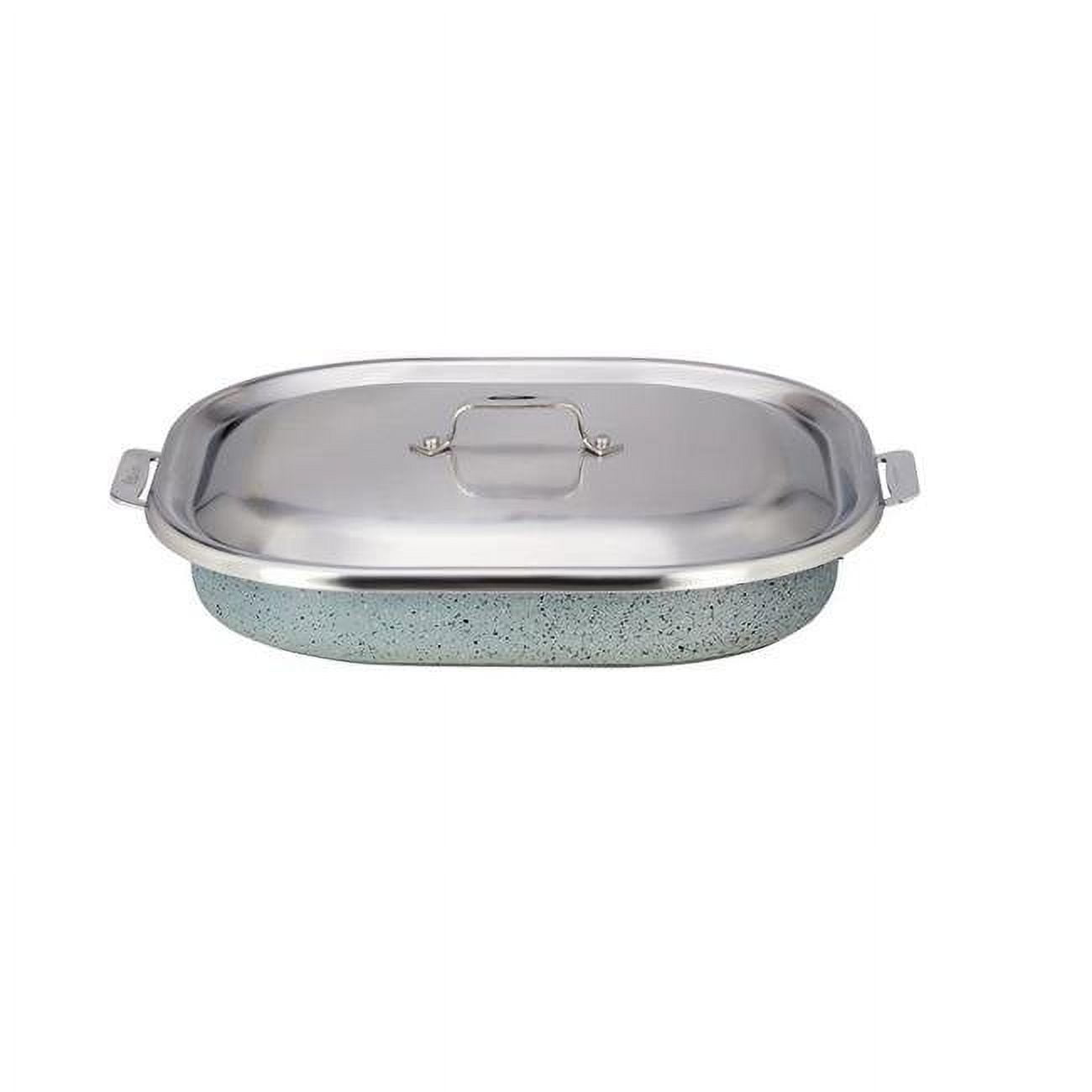 Picture of Bon Chef 60023CLDSTARLIGHT 5 qt Hotstone Starlight Cucina Oblong Pan with Lid - Induction Bottom