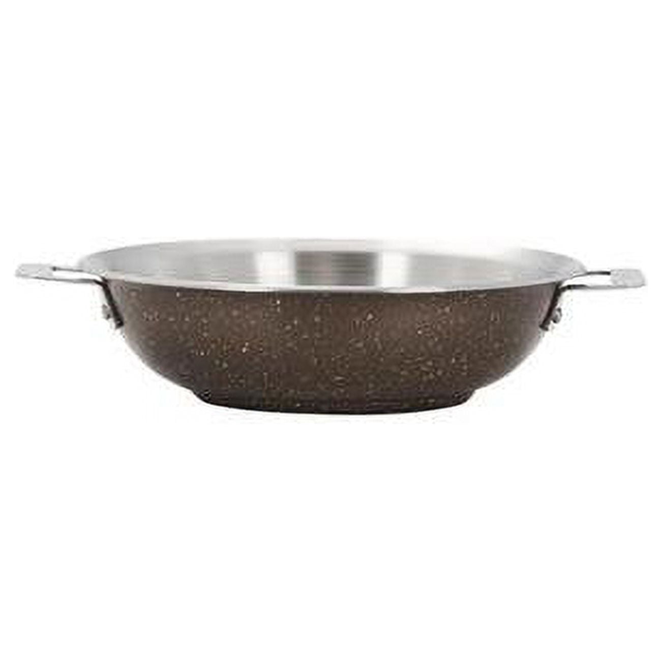Picture of Bon Chef 60015COFFEE 12 in. Hotstone Coffee Cucina Chefs Pan with Lid & 2 Side Handles - Induction Bottom